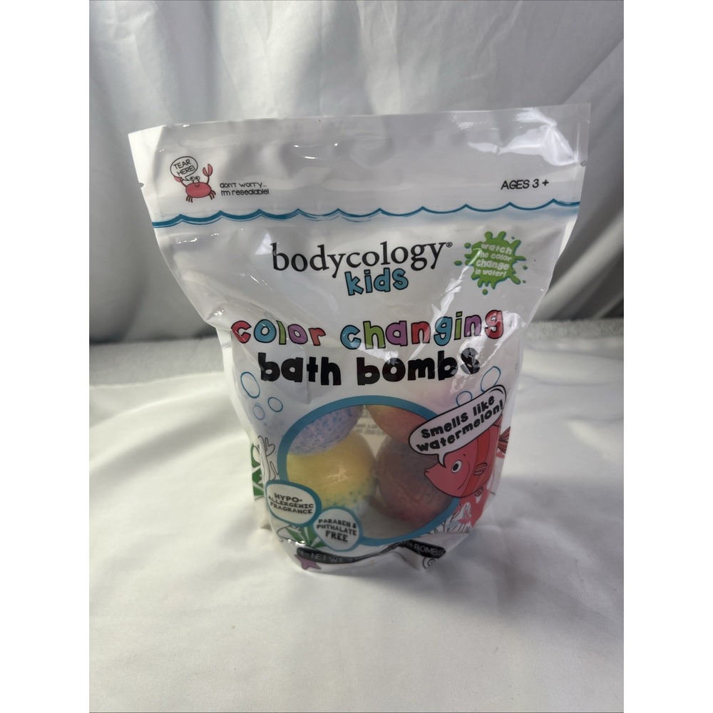 Bodycology for Kids Watermelon Color Changing Bath Bombs 12 oz‎ - 4 pc Pack